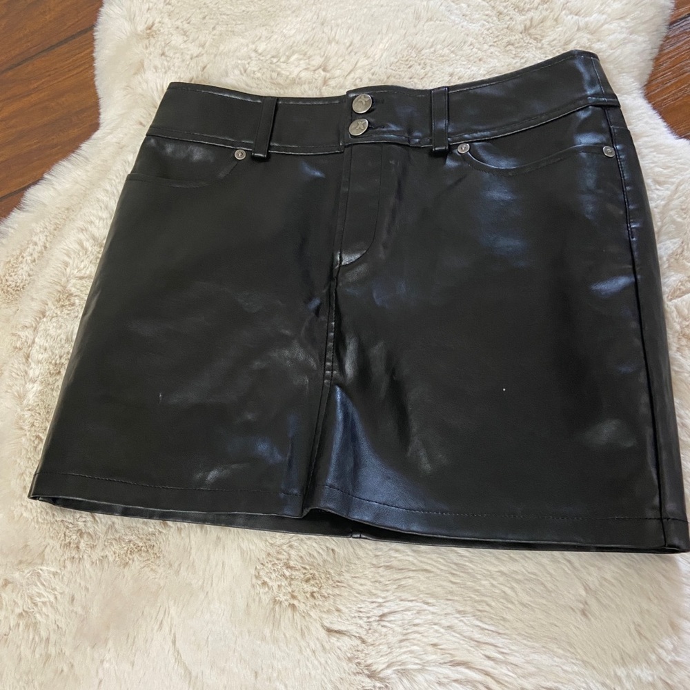 Express Faux Leather Black Mini Skirt Size 1